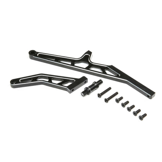 Chassis Brace Set Rear, Aluminum Black: DBXL-E 2.0