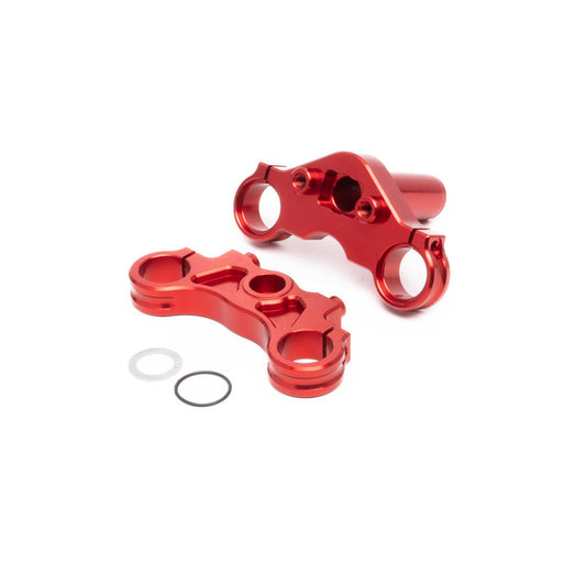 Aluminum Triple Clamp Set, Red: Promoto-MX