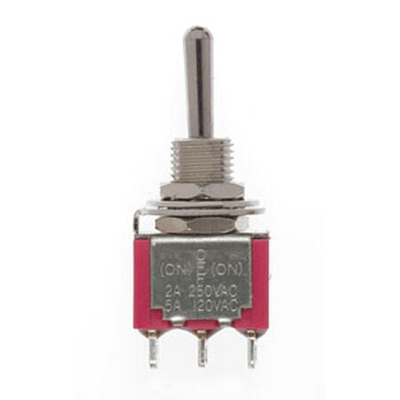 SPDT Mini Toggle Switch, Sprung, 5A, 120V (2)