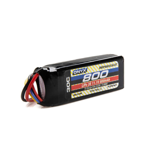 11.1V 800mAh 3S 30C LiPo Battery: JST