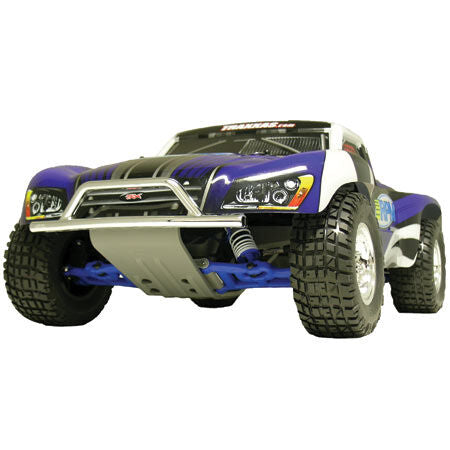 Front Bumper & Skid Plate, Chrome/Gray: Slash