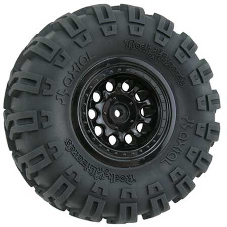 1/10 Revolver Crawler Front/Rear 2.2 Wheels with Wide Base, 12mm Hex, Black (2)