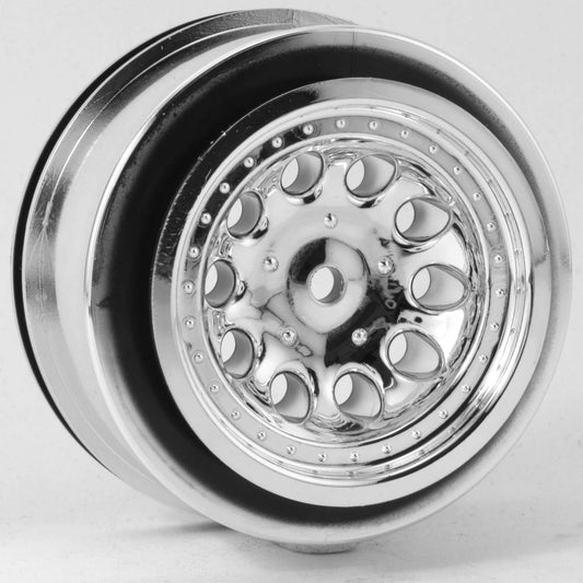 1/10 Revolver Front 2.2/3.0 Wheels, 12mm Hex, Chrome (2): Slash 2WD