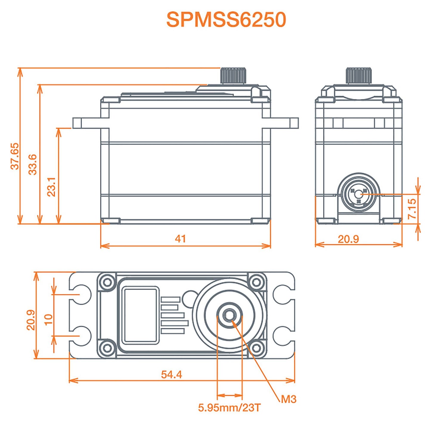 S6250 Standard Digital HV High Torque Metal Gear Waterproof Surface Servo