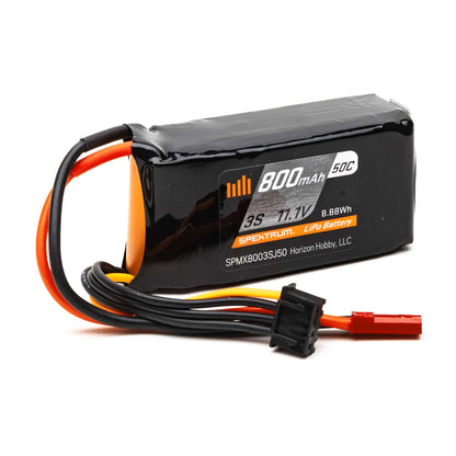 11.1V 800mAh 3S 50C LiPo Battery: JST