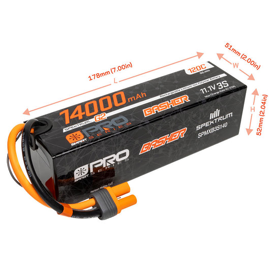 14000mAh 3S 11.1V Smart Pro Basher LiPo 120C IC5