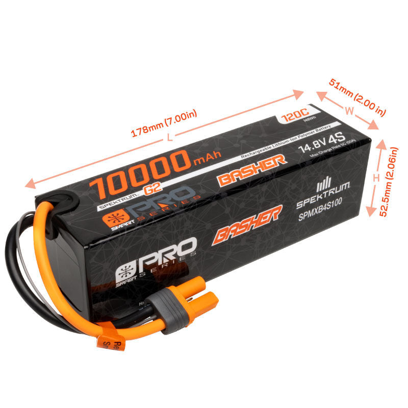 10000mAh 4S 14.8V Smart Pro Basher LiPo 120C IC5