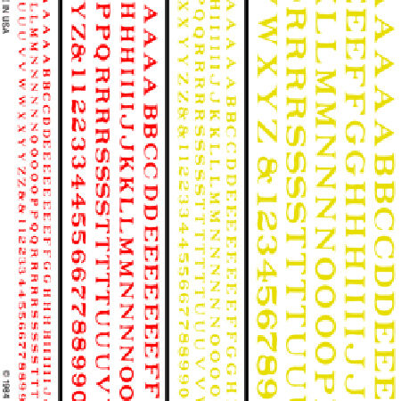 Railroad Roman Letters, Red/Yellow