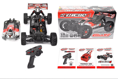 Syncro-4 1/8 4S Brushless Off Road Buggy, RTR, Red