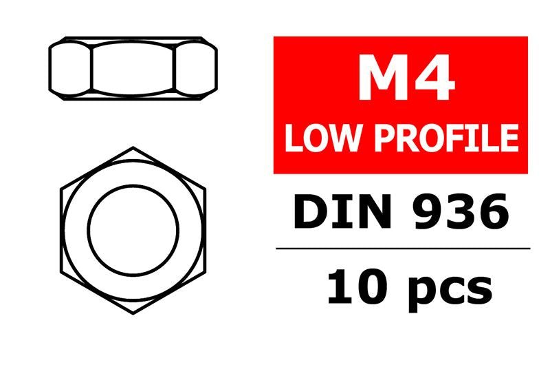 Low Profile Nut, M4, 10pcs - Dirt Cheap RC SAVING YOU MONEY, ONE PART AT A TIME