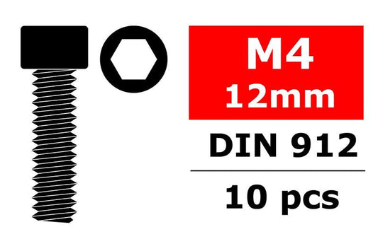 Steel Screws M4 x 12mm, Hex Socket Head, 10pcs - Dirt Cheap RC SAVING YOU MONEY, ONE PART AT A TIME