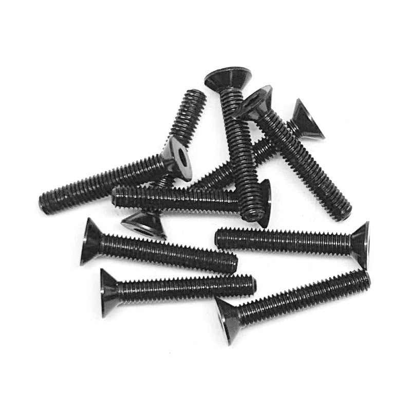 Aluminum Alloy Flat Head Screw 3x18mm Black (10pcs) - Dirt Cheap RC SAVING YOU MONEY, ONE PART AT A TIME