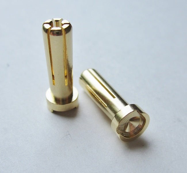 5mm Male Bullets Low Profile (pr.) Gold 19mm - Dirt Cheap RC SAVING YOU MONEY, ONE PART AT A TIME