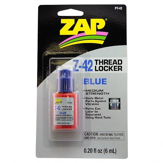 Zap Z-42 Blue Thread Locker 0.2oz Bottle - Dirt Cheap RC SAVING YOU MONEY, ONE PART AT A TIME