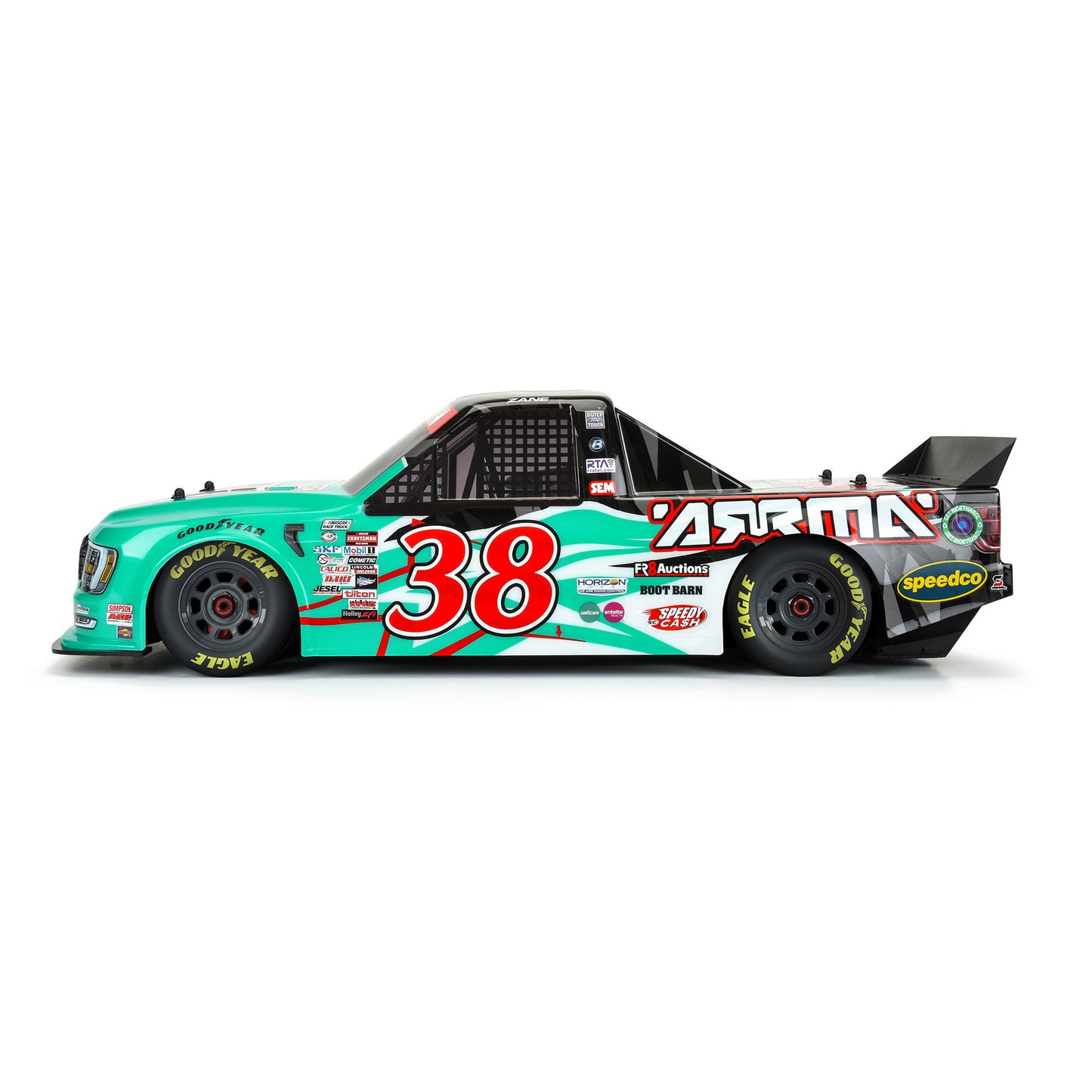 1/7 2023 NASCAR Ford F-150 No.38 Truck LE Body (Teal): Infraction 6S - Dirt Cheap RC SAVING YOU MONEY, ONE PART AT A TIME