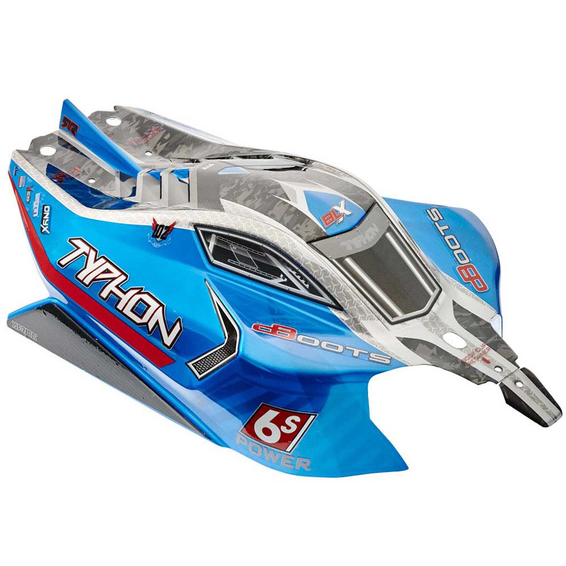 1/8 Painted Body with Decals, Blue: TYPHON 6S BLX - Dirt Cheap RC SAVING YOU MONEY, ONE PART AT A TIME