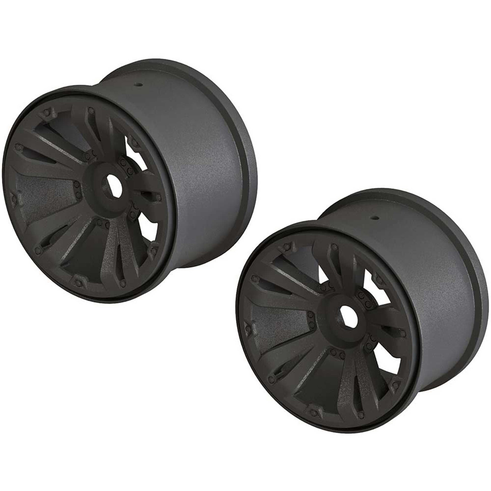 1/10 Monster Truck Front/Rear 3.8 Wheels, 17mm Hex Black (2)