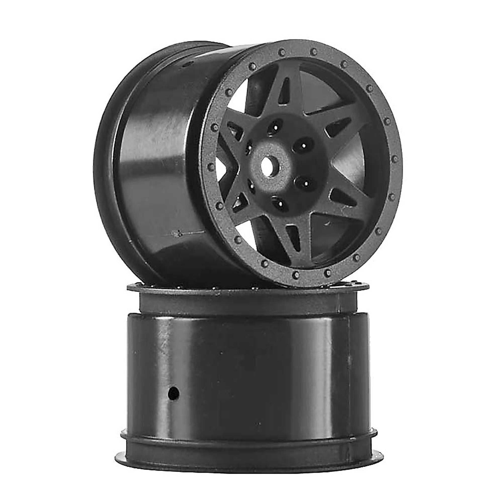 1/10 Rear 2.2/3.0 Wheels, 12mm Hex, Black: Raider