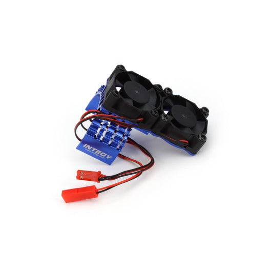 Motor Heatsink with Twin Fan, Blue: Traxxas Slash 4X4 - Dirt Cheap RC SAVING YOU MONEY, ONE PART AT A TIME