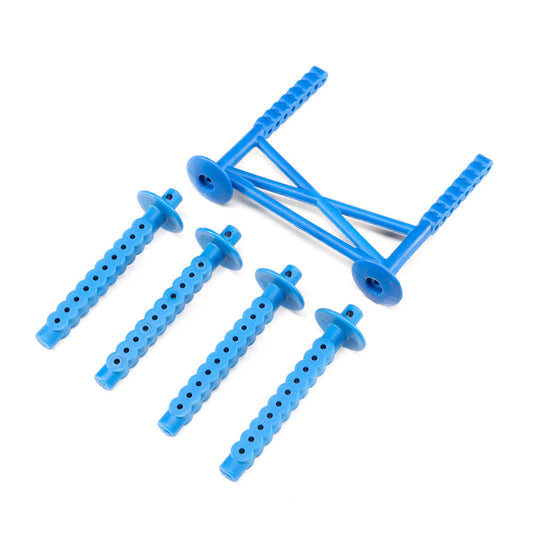 Rear Body Support and Body Posts, Blue: LMT - Dirt Cheap RC SAVING YOU MONEY, ONE PART AT A TIME