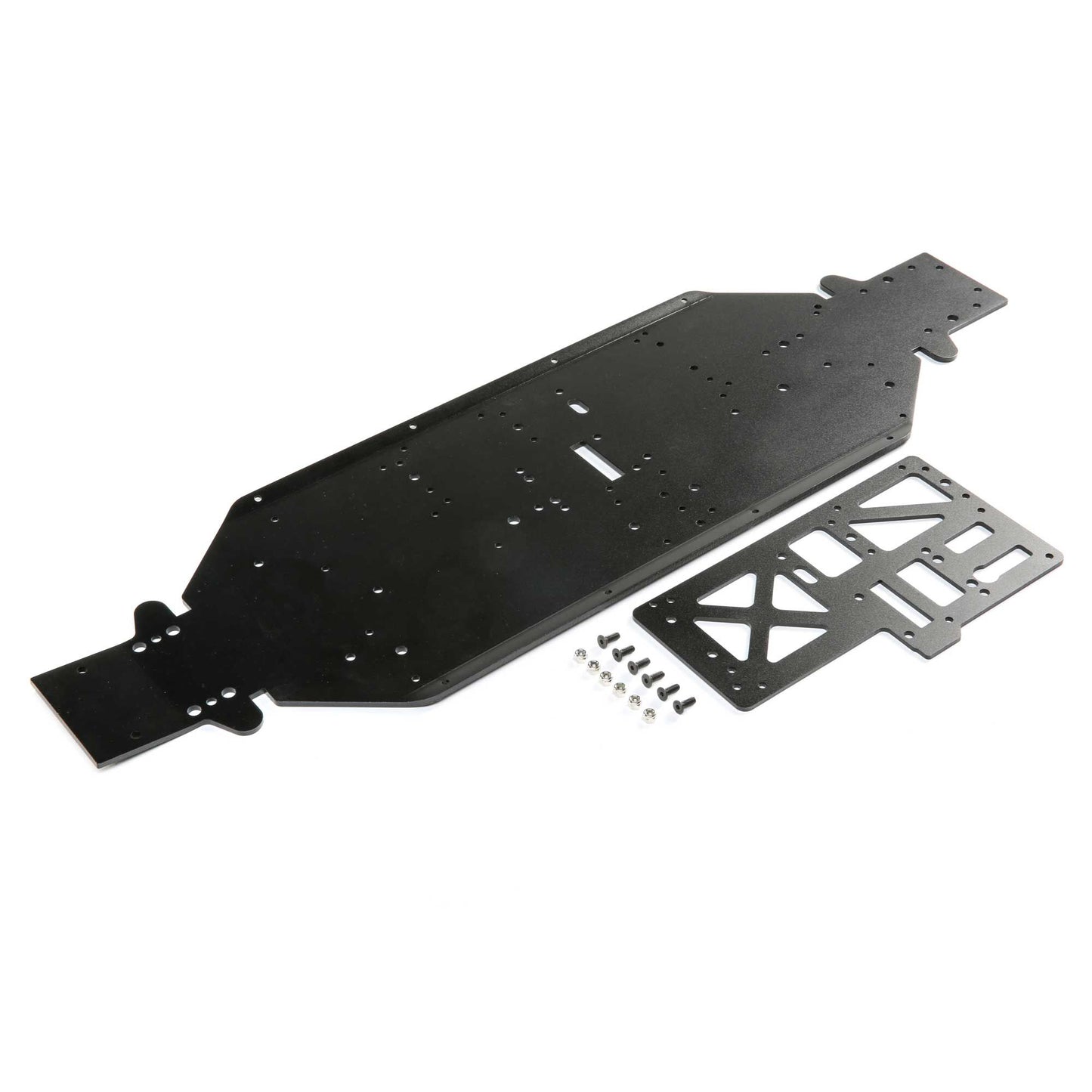 Chassis with Brace, 4mm Black: DBXL-E 2.0 - Dirt Cheap RC SAVING YOU MONEY, ONE PART AT A TIME