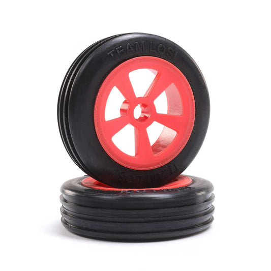 Rib Front Tires, Mounted, Red (2): Mini JRX2 - Dirt Cheap RC SAVING YOU MONEY, ONE PART AT A TIME