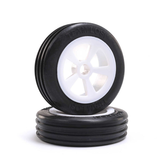 Rib Front Tires, Mounted, White (2): Mini JRX2 - Dirt Cheap RC SAVING YOU MONEY, ONE PART AT A TIME