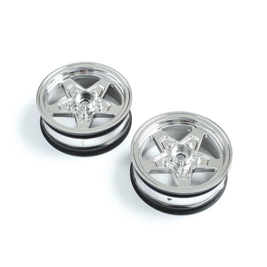 Front Wheel, Chrome (2): 22S Drag - Dirt Cheap RC SAVING YOU MONEY, ONE PART AT A TIME