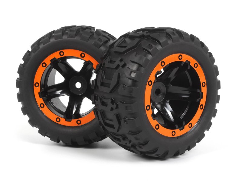 BlackZon - Slyder MT Wheels/Tires Assembled (Black/Orange)