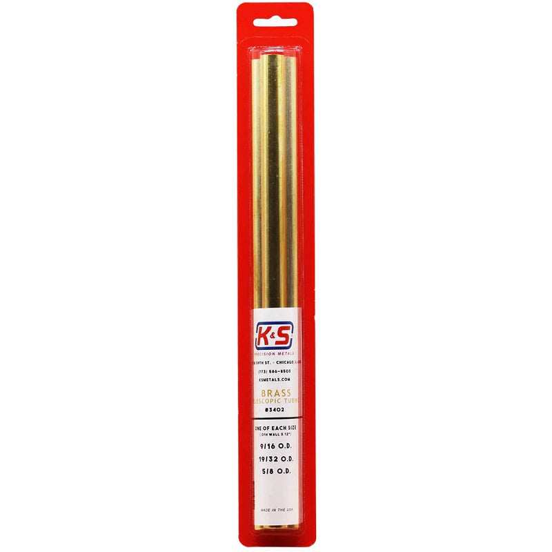 K & S Metals - Round Brass Telescopic Tubing Assortment Large