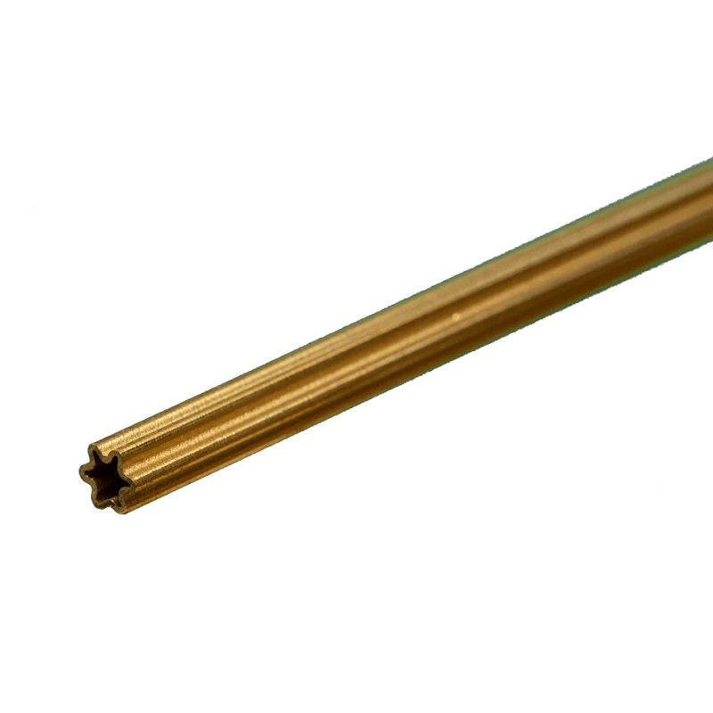 K & S Metals - Brass Star Tube (Small): 0.014" Wall x 12" Long