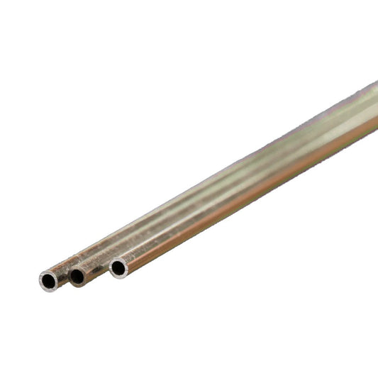 K & S Metals - Round Aluminum Tube: 1/8" OD x 0.014" Wall x 12" Long