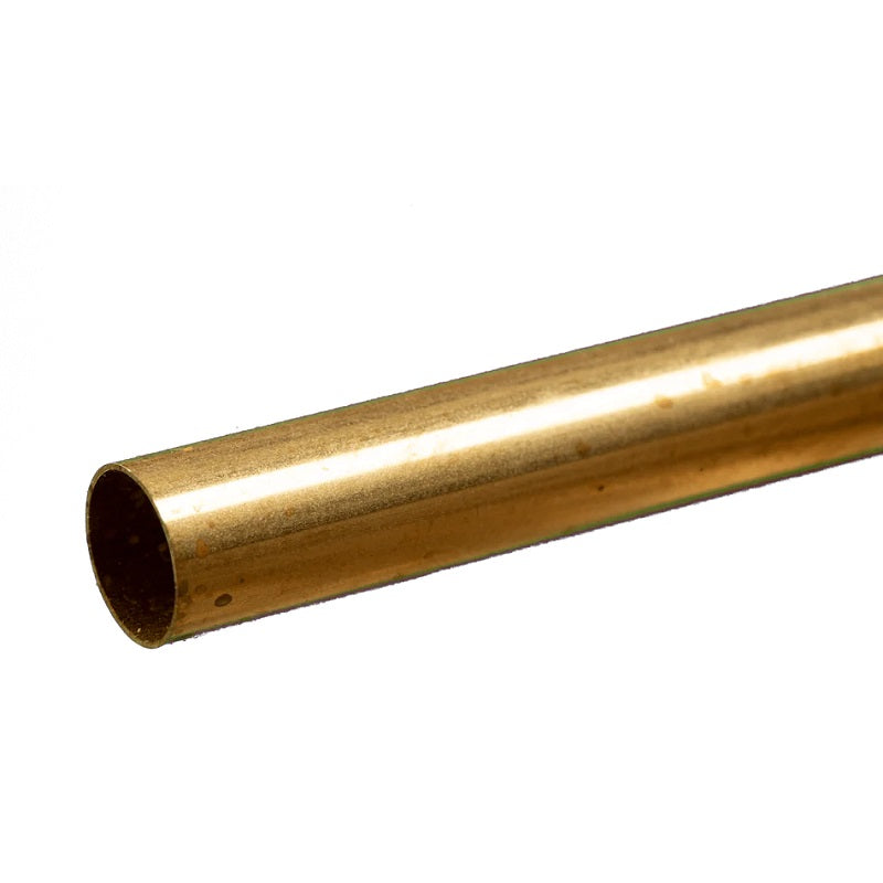 K & S Metals - Round Brass Tube: 19/32" OD x 0.014" Wall x 12" Long