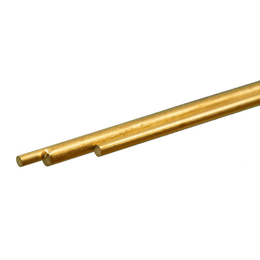 K & S Metals - Round Brass Rod Assortment: 0.114, 0.081, 0.072 Solid Brass Rod