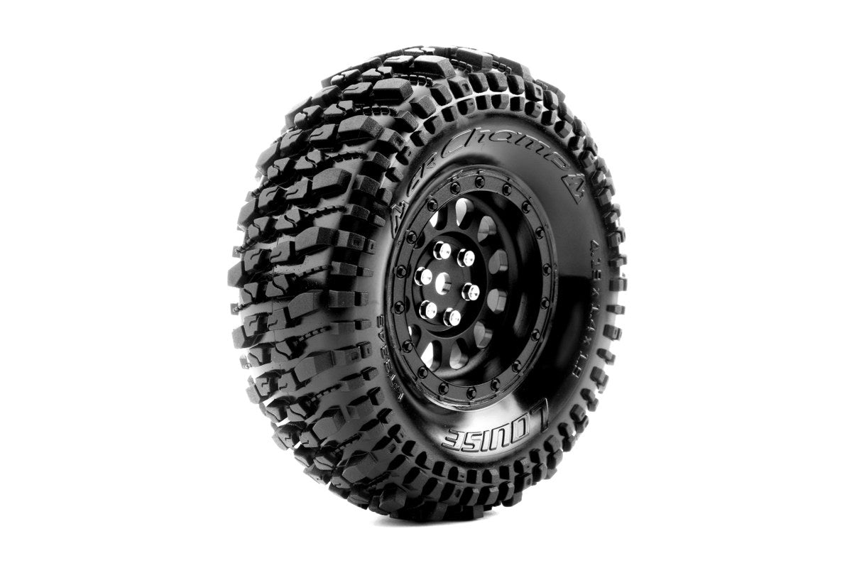 Louise R/C - CR-Champ 1/10 1.9" Crawler Class 1 Tires, 12mm Hex, Super Soft, Mounted on Black Rim, Front/Rear (2)