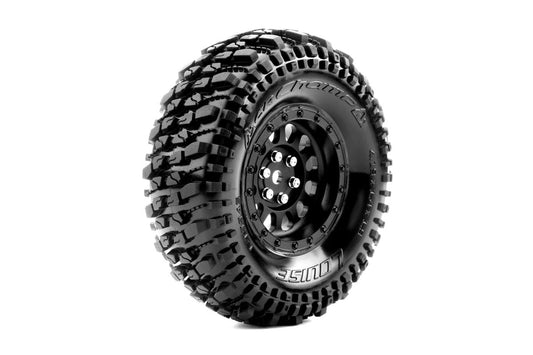 Louise R/C - CR-Champ 1/10 1.9" Crawler Class 1 Tires, 12mm Hex, Super Soft, Mounted on Black Rim, Front/Rear (2)