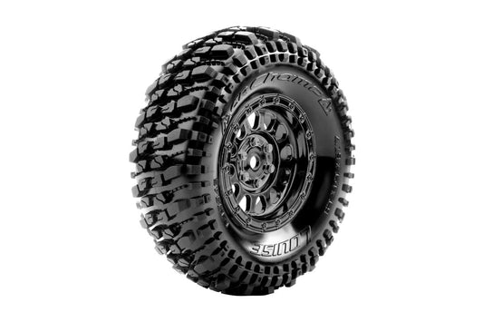 Louise R/C - CR-Champ 1/10 1.9" Crawler Class 1 Tires, 12mm Hex on Black Chrome Rim, Super Soft, Front/Rear (2)