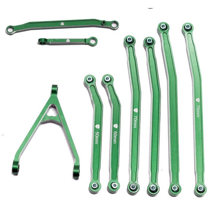 Power Hobby - Aluminum High Clearance Chassis Links, Green, for Axial SCX24 Jeep / Gladiator