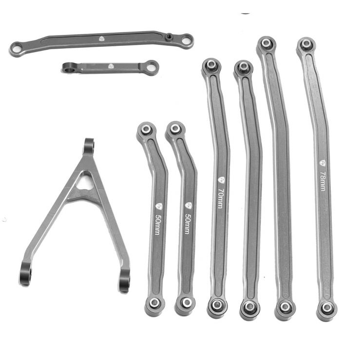 Power Hobby - Aluminum High Clearance Chassis Links, Grey, for Axial SCX24 Jeep / Gladiator