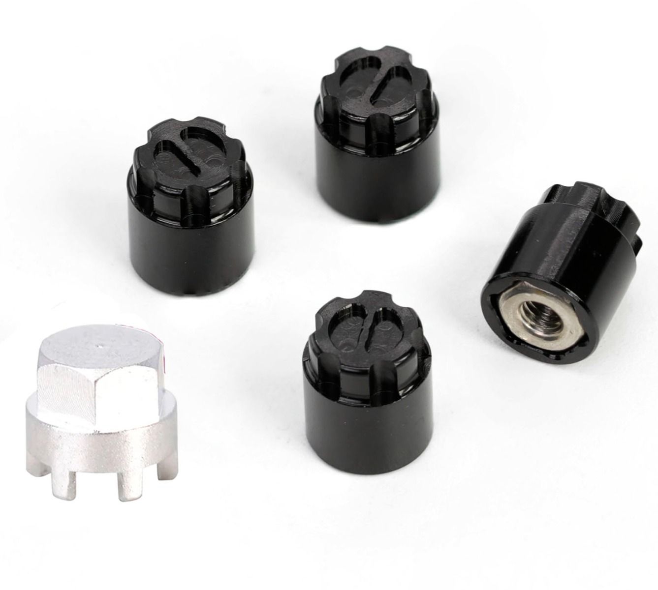 Power Hobby - M2.5 Locking Hubs w/Tool, for Traxxas TRX-4M, Black, 4pcs