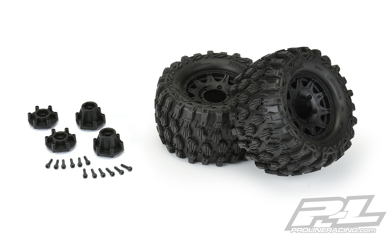 Pro-Line 10190-10 Hyrax 2.8 Tires Mounted on Raid Black Removable Hex Wheels 2 Pack - Dirt Cheap RC SAVING YOU MONEY, ONE PART AT A TIME