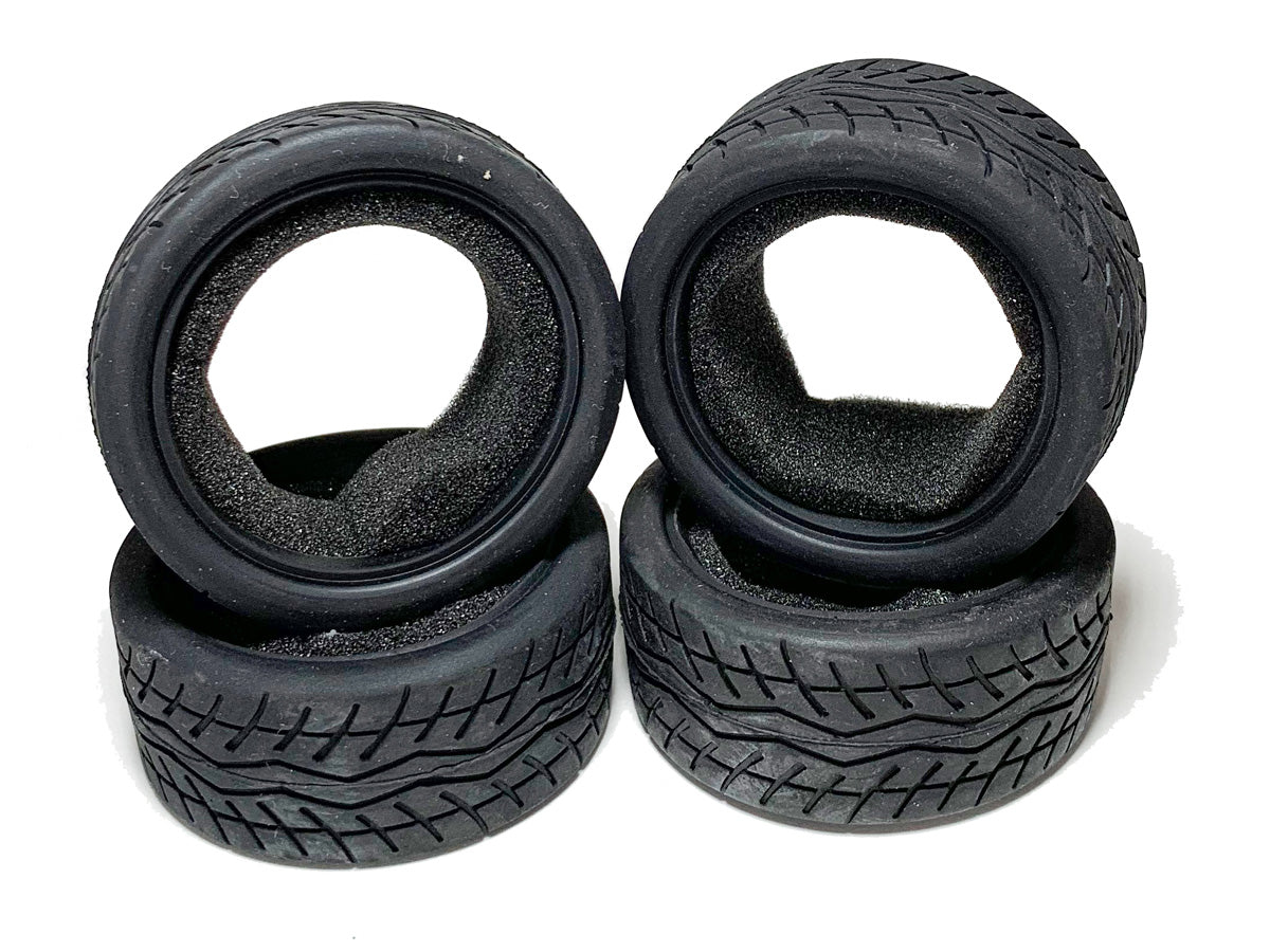 Racers Edge - 1/10 On Road Black Series Rubber Pull Tires Wave Line 65x26mm (4pcs)