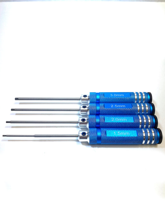 Racers Edge - Metric High Speed Steel Hex Driver Set w/ Blue Handles (4pc)