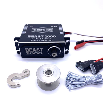 Beast 2000 1/5th Scale Servo Winch w/Spool, Hook & Syn Line - Dirt Cheap RC SAVING YOU MONEY, ONE PART AT A TIME