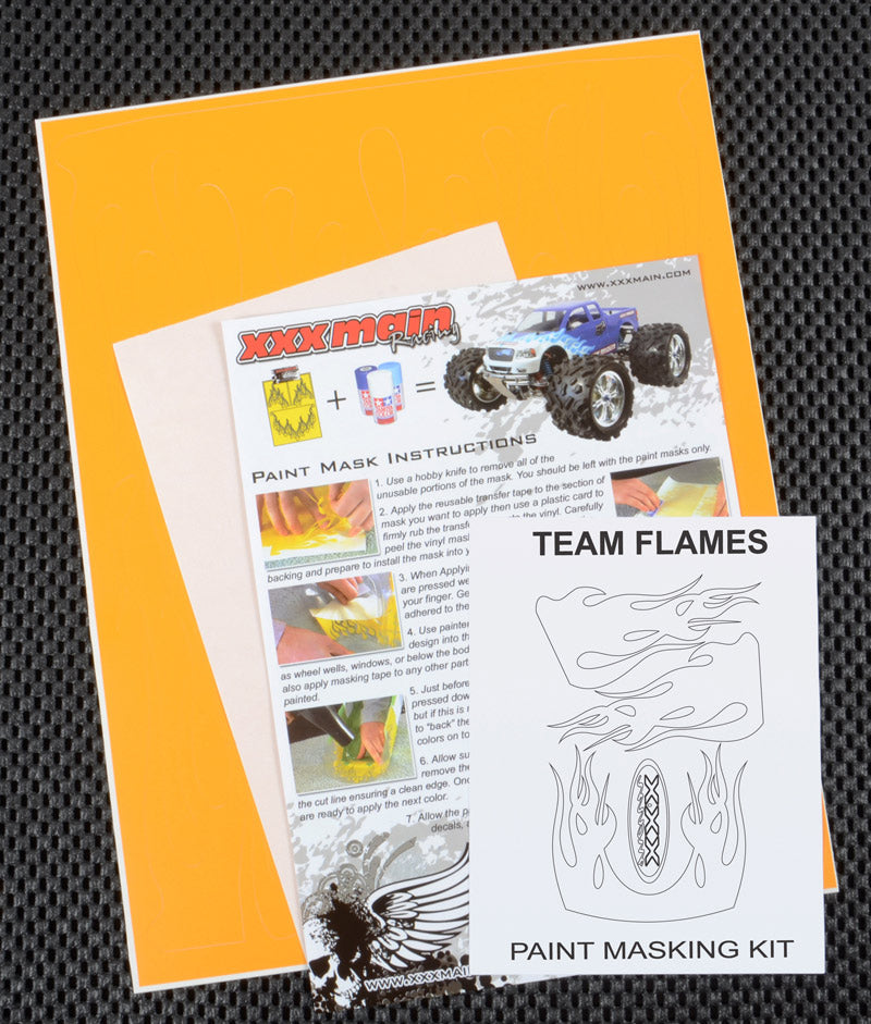 Team Flames Paint Mask - Dirt Cheap RC SAVING YOU MONEY, ONE PART AT A TIME